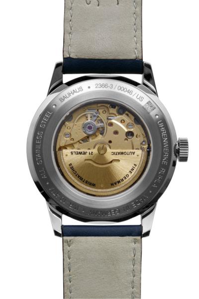 Bauhaus Aviation Herrenuhr Automatik mit Wochentagsanzeige und Lederarmband